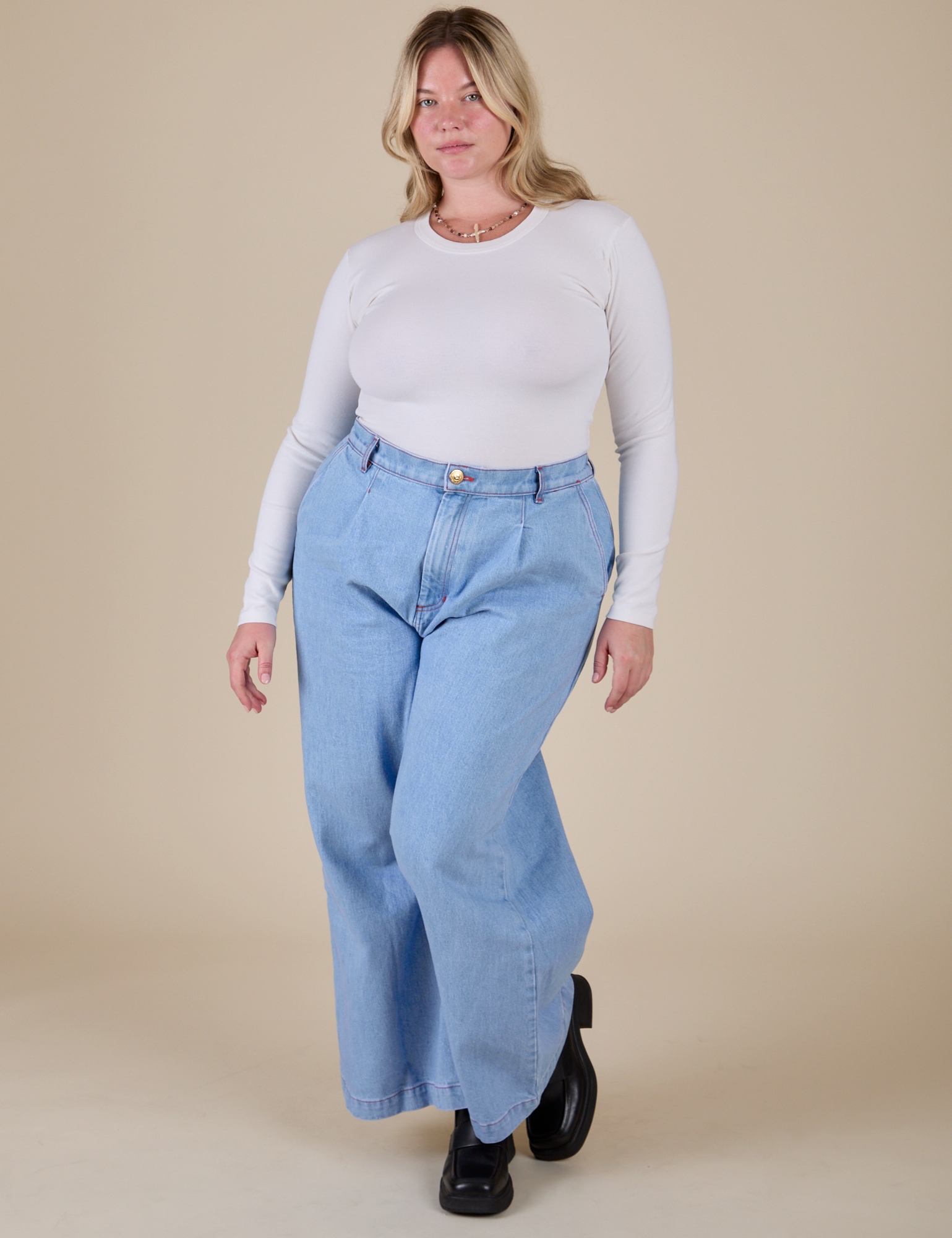 Long Sleeve Baby Tee - Vintage Tee Off-White