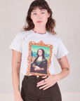 Alex is 5'8" and wearing P Masters Organic Tee in Mona Lisa