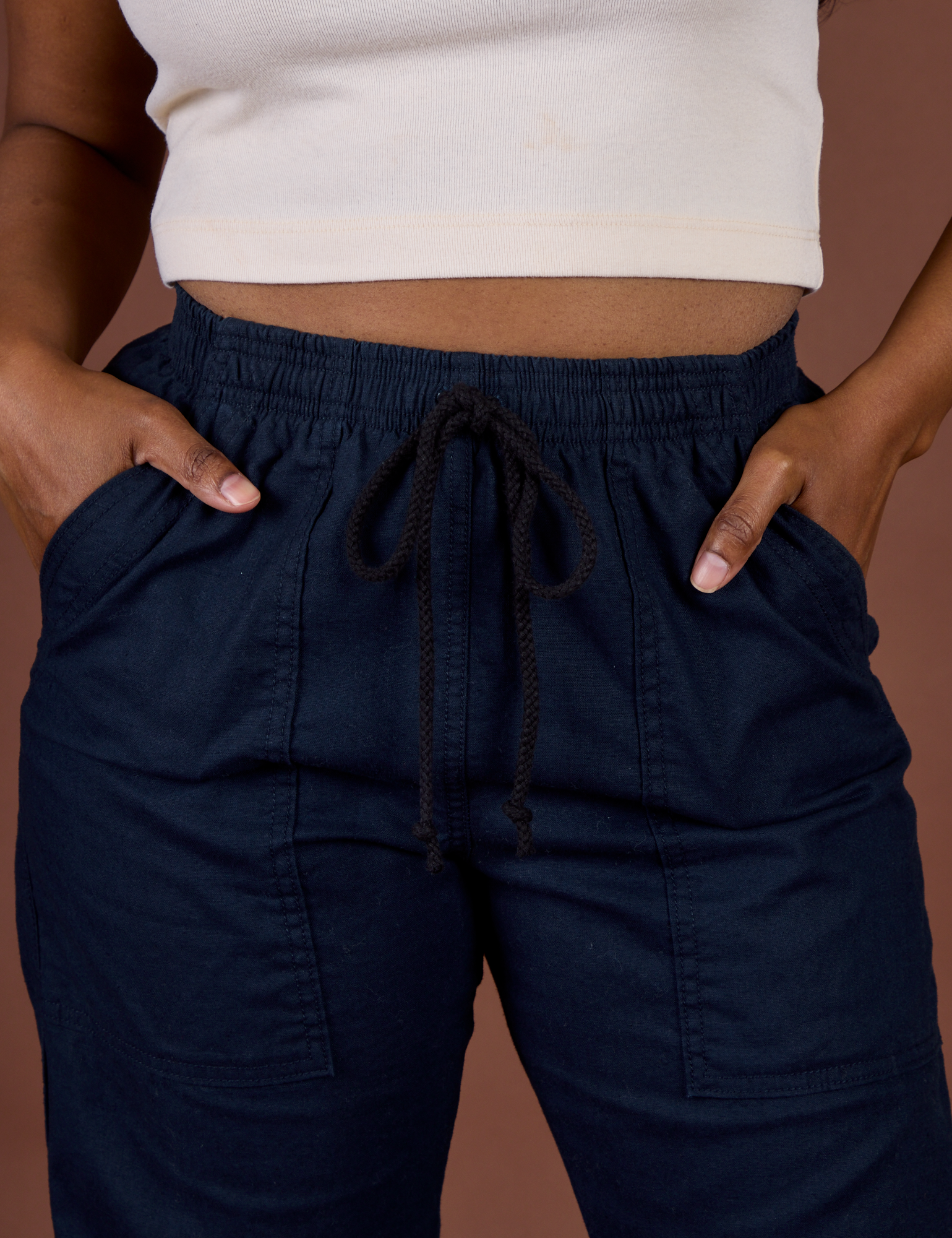 TRY-A-STYLE TUESDAY - Linen Action Pants - Navy Blue *FINAL SALE*