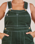 Original Overalls in Swamp Green front close up on Tiara