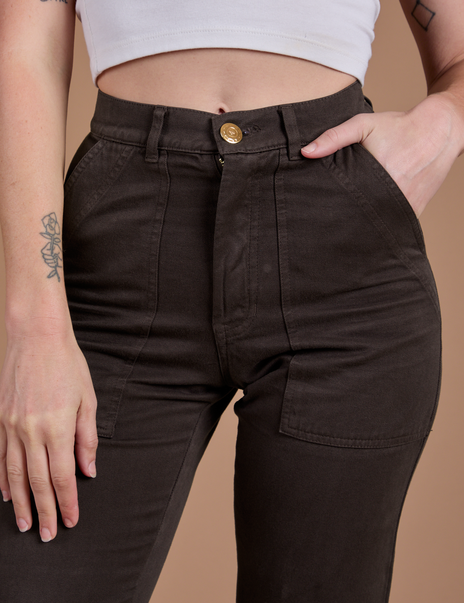 Organic Work Pants - Espresso Brown