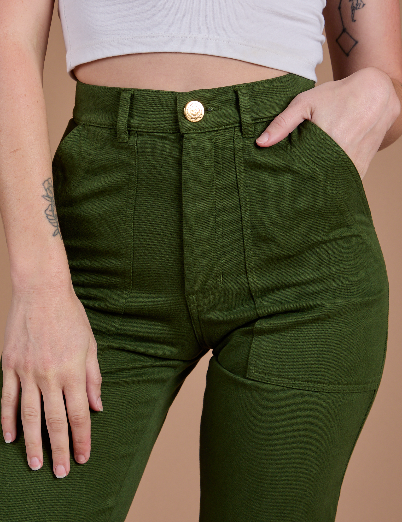 Organic Work Pants - Evergreen