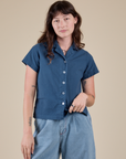 Buttoned up Pantry Button-Up in French Blue on Alex