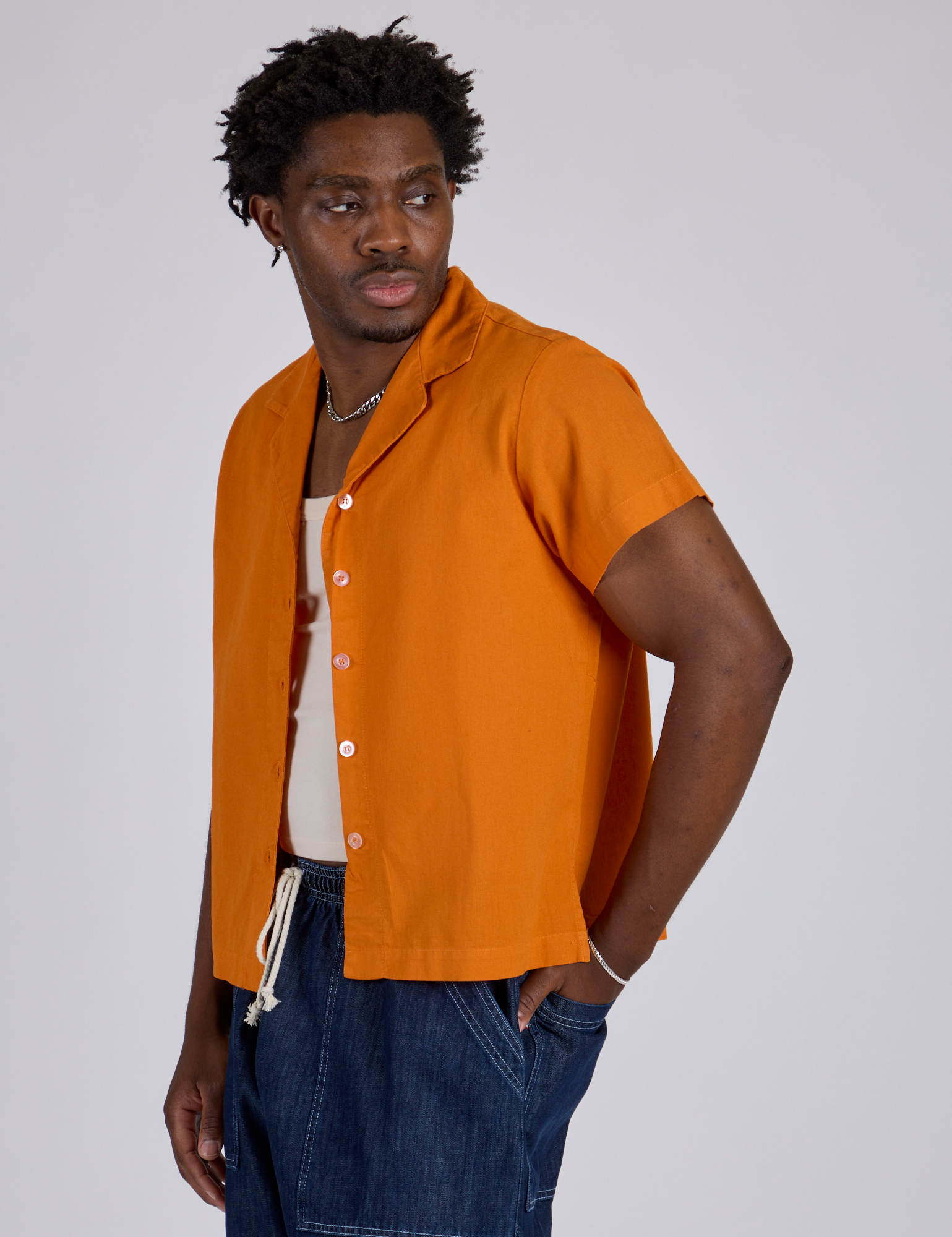 Pantry Button-Up - Creamsicle Orange