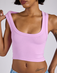 Cropped Tank Top - Lilac Purple