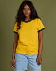 Vintage Ringer Tee - Sunshine Yellow