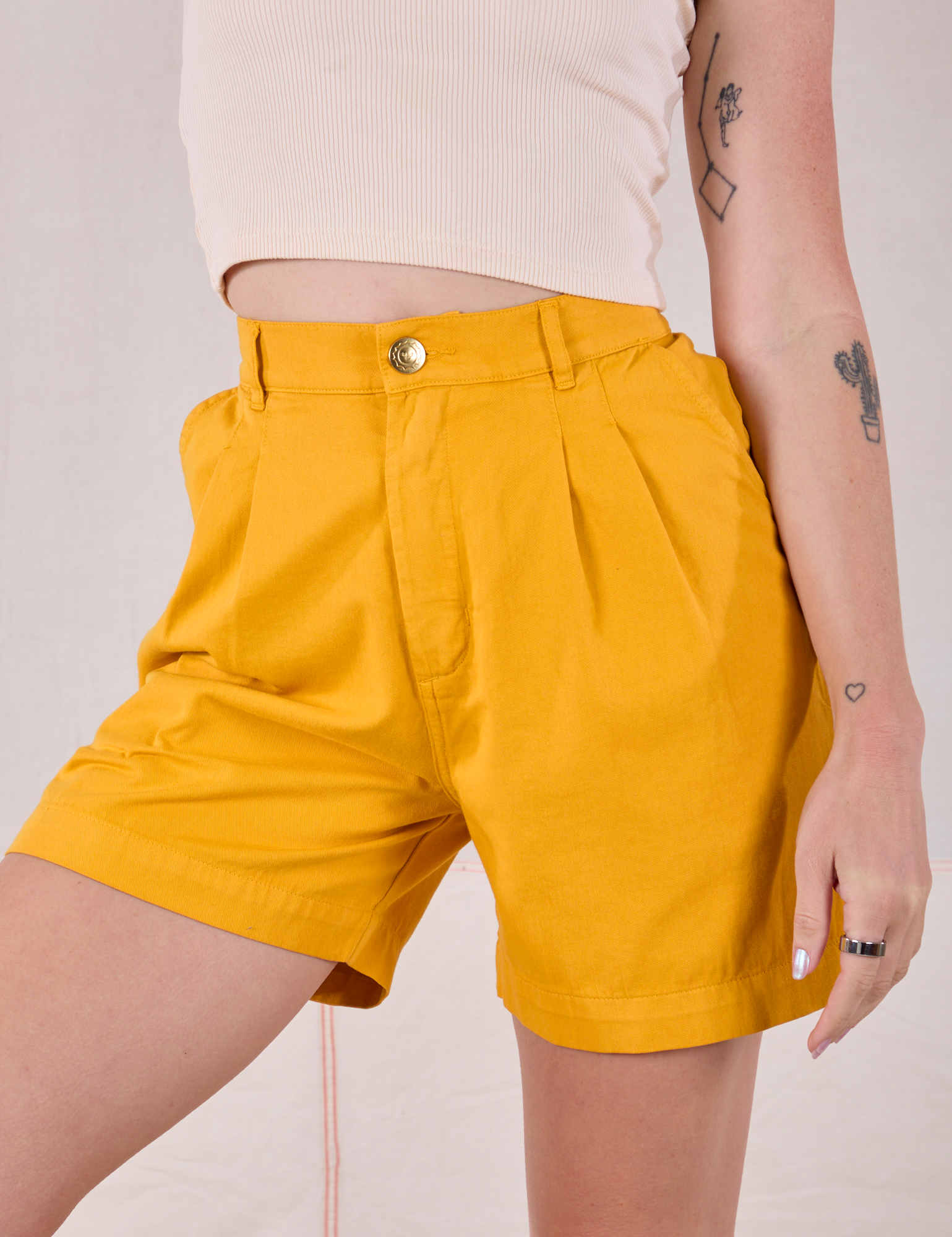 Trouser Shorts - Mustard Yellow