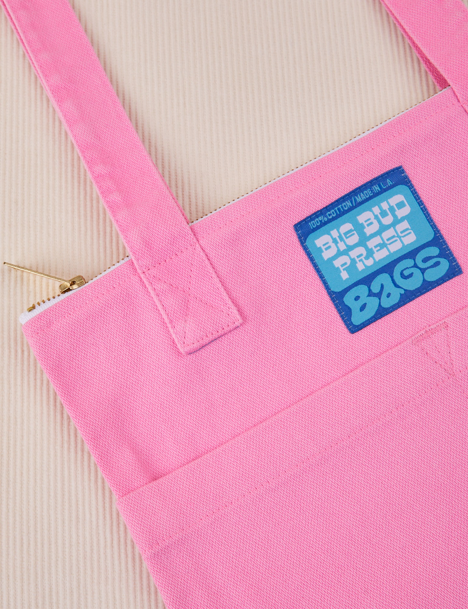 Over-Shoulder Zip Mini Tote in Bubblegum Pink