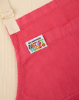 Full Denim Apron in Hot Pink close up