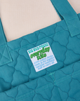 Quilted Every Day Tote in Marine Blue fabric detail close up