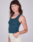 Tank Top in Lagoon side view on Alex