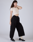 Pleated Pull-On Pants - Basic Black