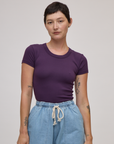 Baby Tee in Nebula Purple on Alex