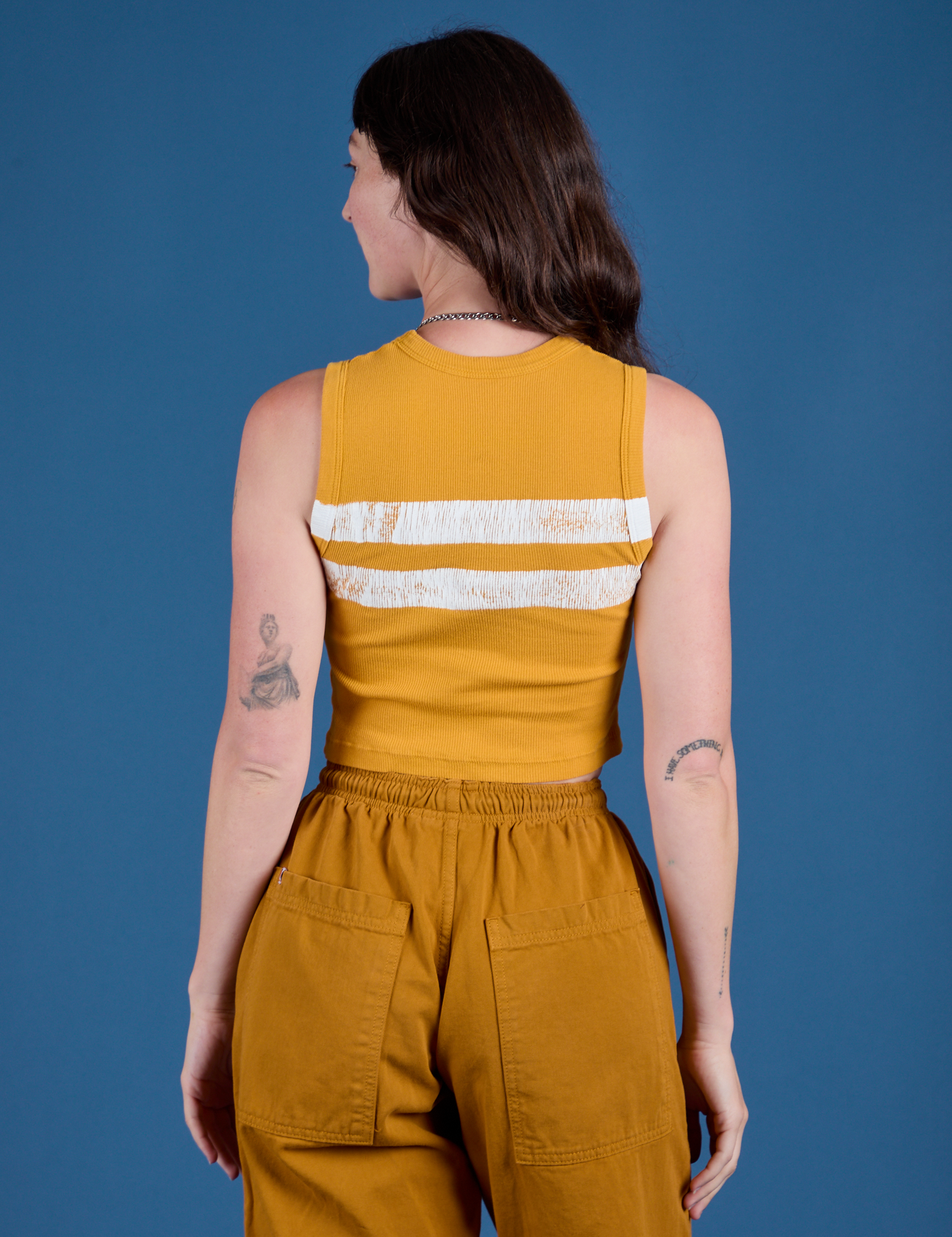 Painted Muscle Tee - Mustard Yellow