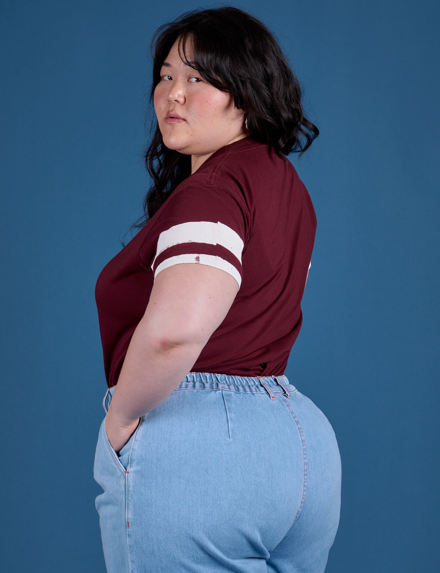 Painted Vintage Tee - Red Wine