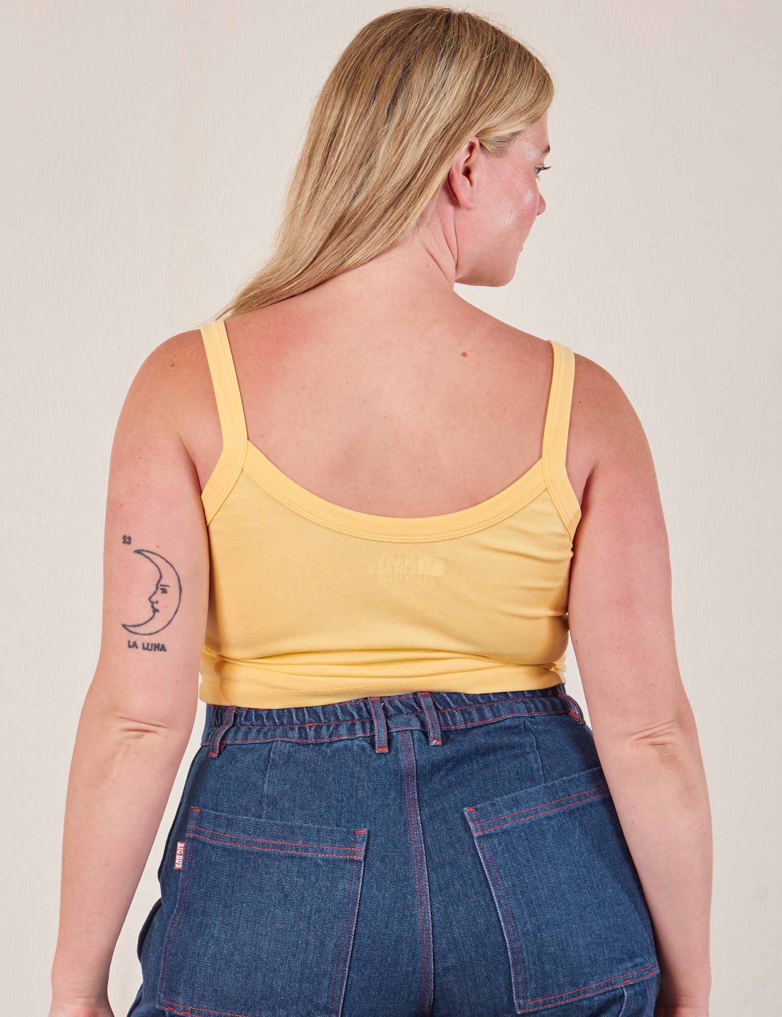 Cropped Cami in Butter Yellow back view on Lish