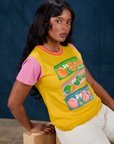 Vintage Tee in Bubblegum side view on Kandia