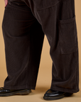 Corduroy Drop Pocket Cargo Pants - Espresso Brown