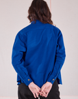 Cropped Overshirt in Royal Blue back view on Alex