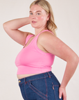 Cropped Tank Top in Bubblegum Pink side view on Lish