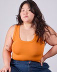 Cropped Tank Top in Creamsicle Orange on Ashley
