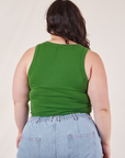 Cropped Tank Top in Lawn Green back view on Ashley