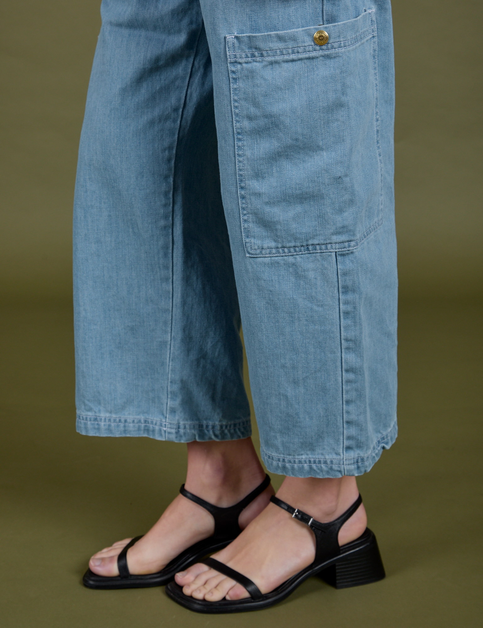 TRY-A-STYLE - Denim Drop Pocket Pants - Light Wash *FINAL SALE*