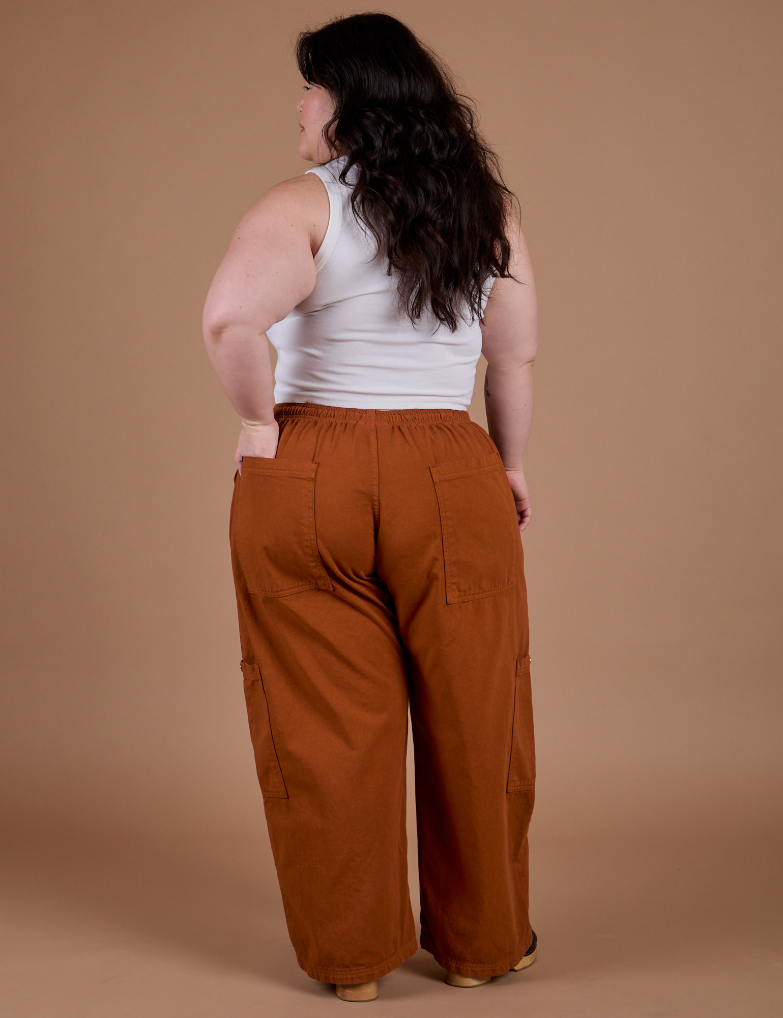Drop Pocket Cargo Pants - Burnt Terracotta