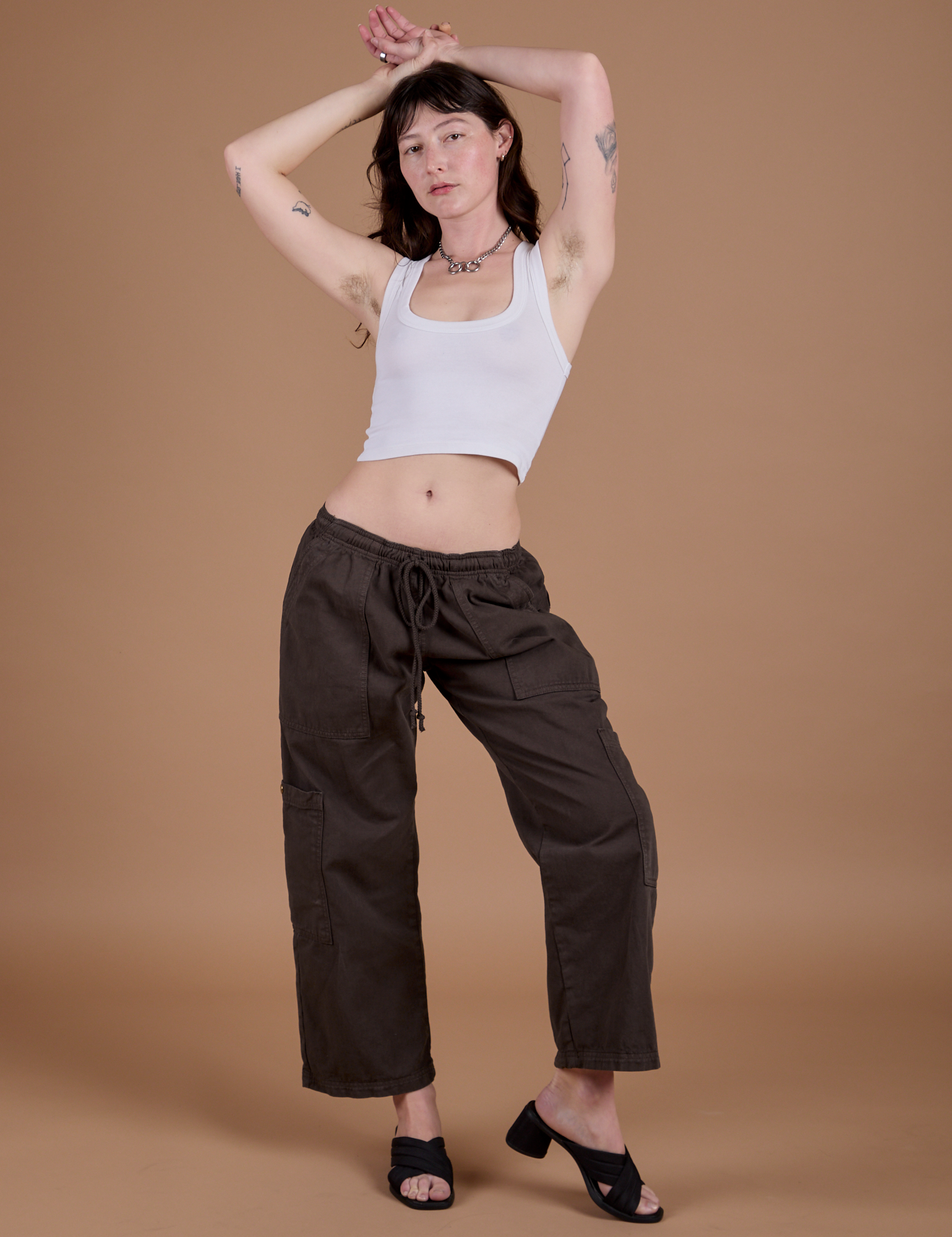 Drop Pocket Cargo Pants - Espresso Brown