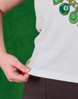 Lucky Charm Organic Tee bottom hem close up on Lish