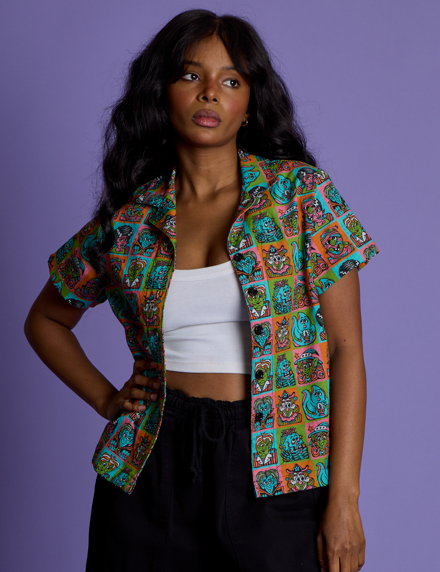 *PRE-ORDER* Halloween Icons Pantry Button-Up