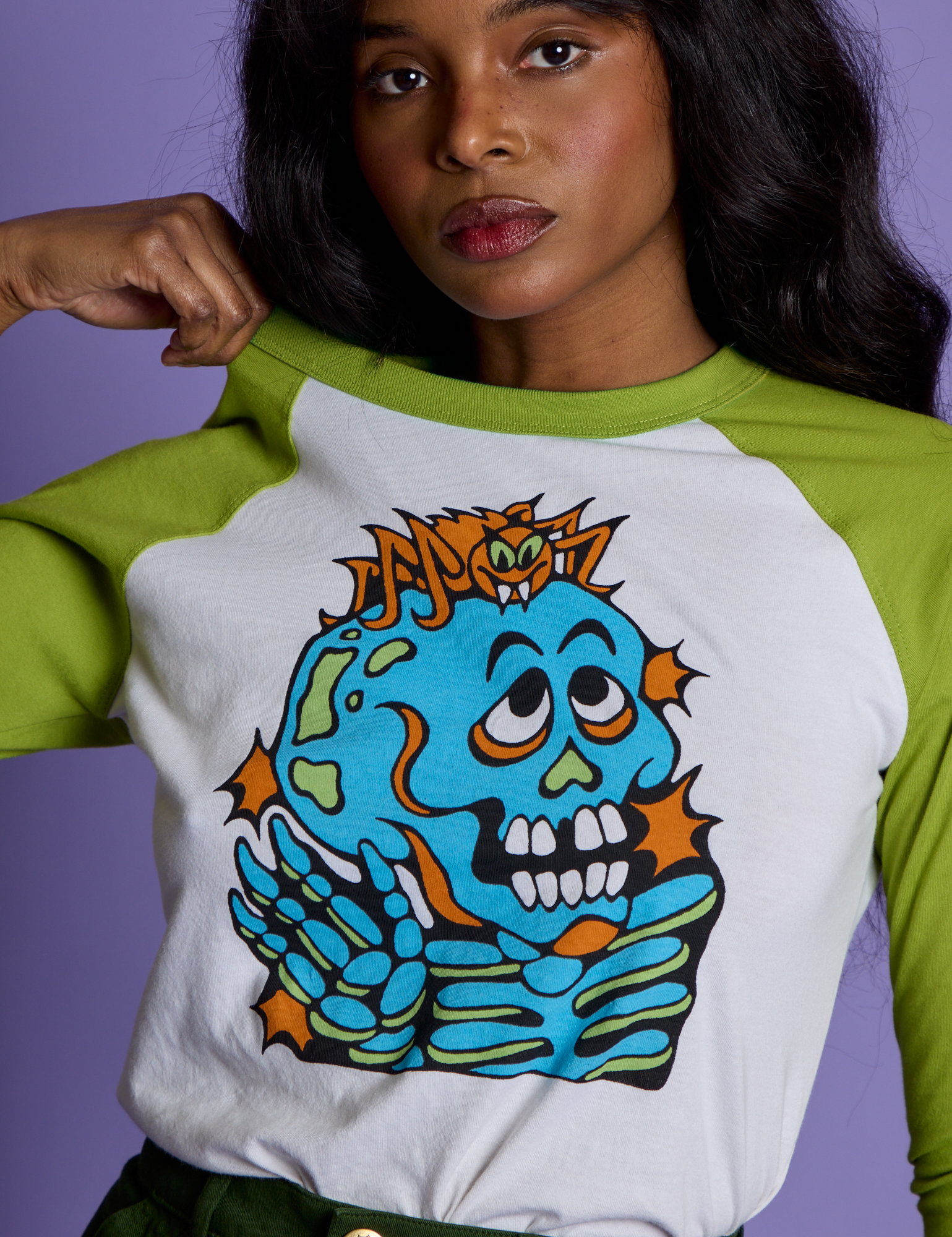*PRE-ORDER* Halloween Raglan Tee - Skeleton
