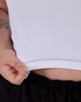 Front close up of the Porthole Tank in Vintage Tee White