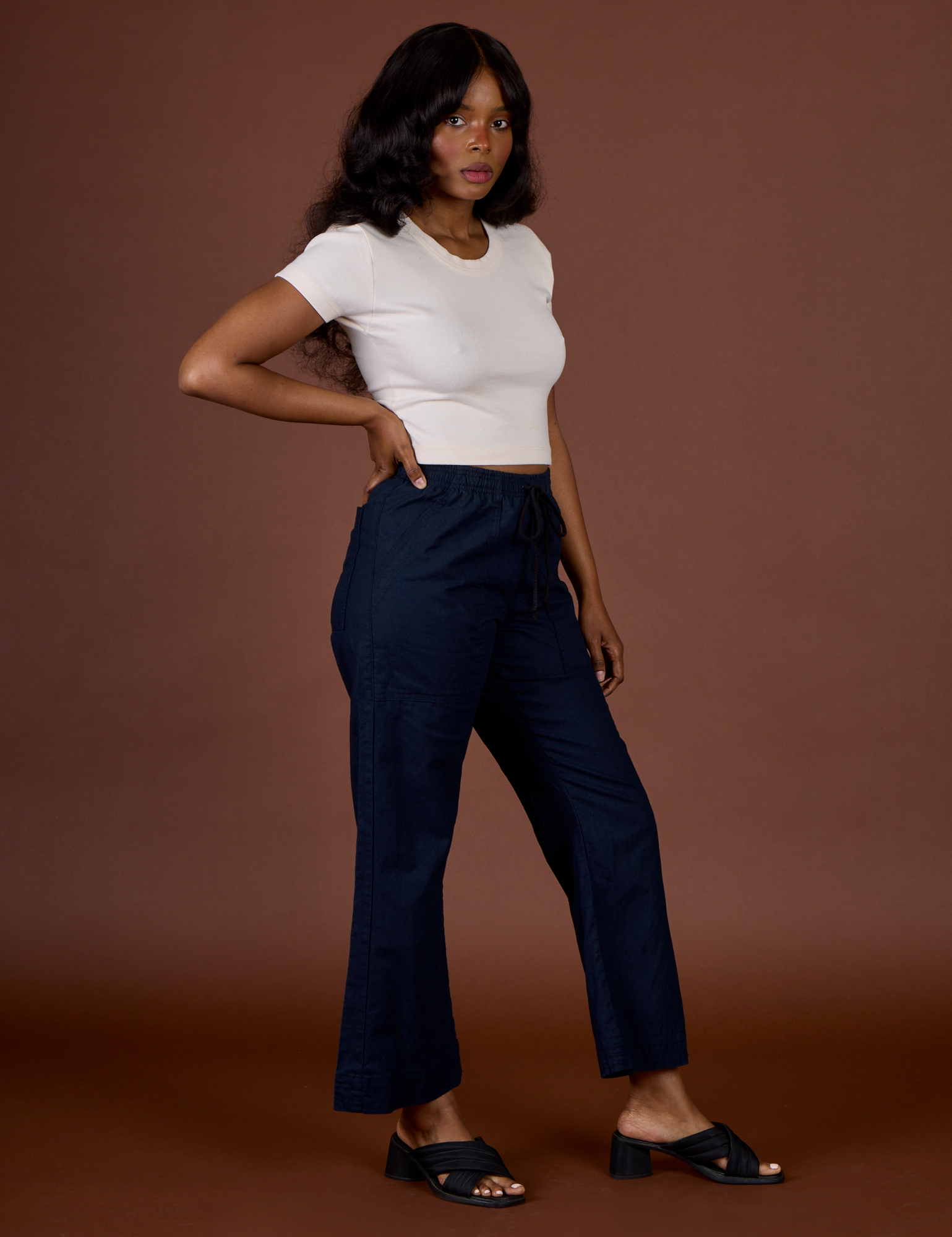 TRY-A-STYLE TUESDAY - Linen Action Pants - Navy Blue *FINAL SALE*