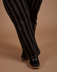 Black Stripe Work Pants - Espresso Brown