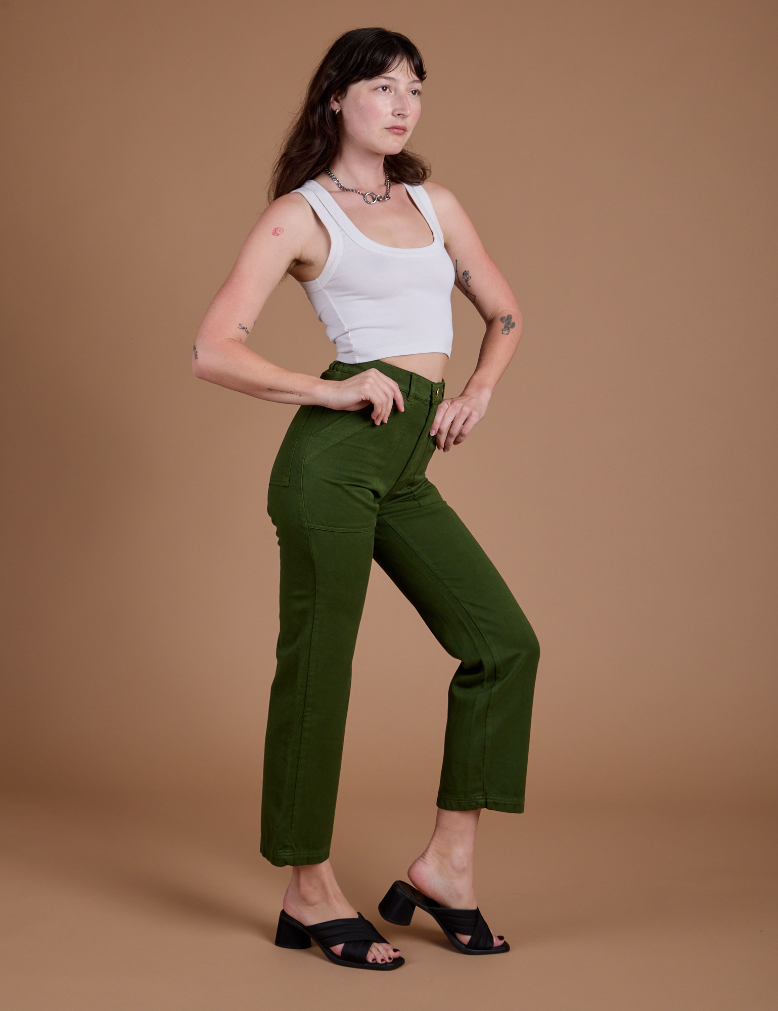 Organic Work Pants - Evergreen