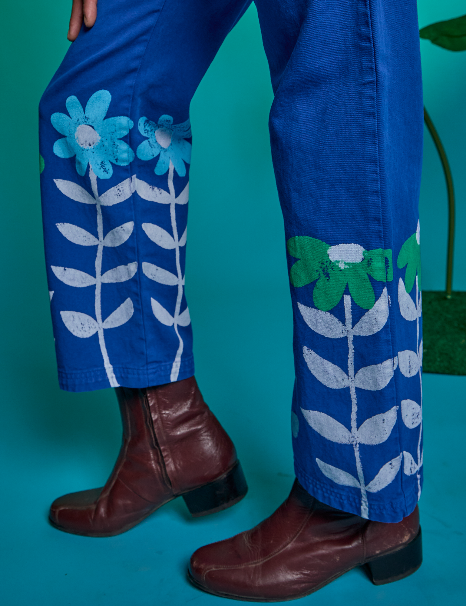 Paintstamped Work Pants - Daisy *FINAL SALE* – BIG BUD PRESS
