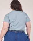 Back view of The Organic Vintage Tee in Periwinkle on Ashley