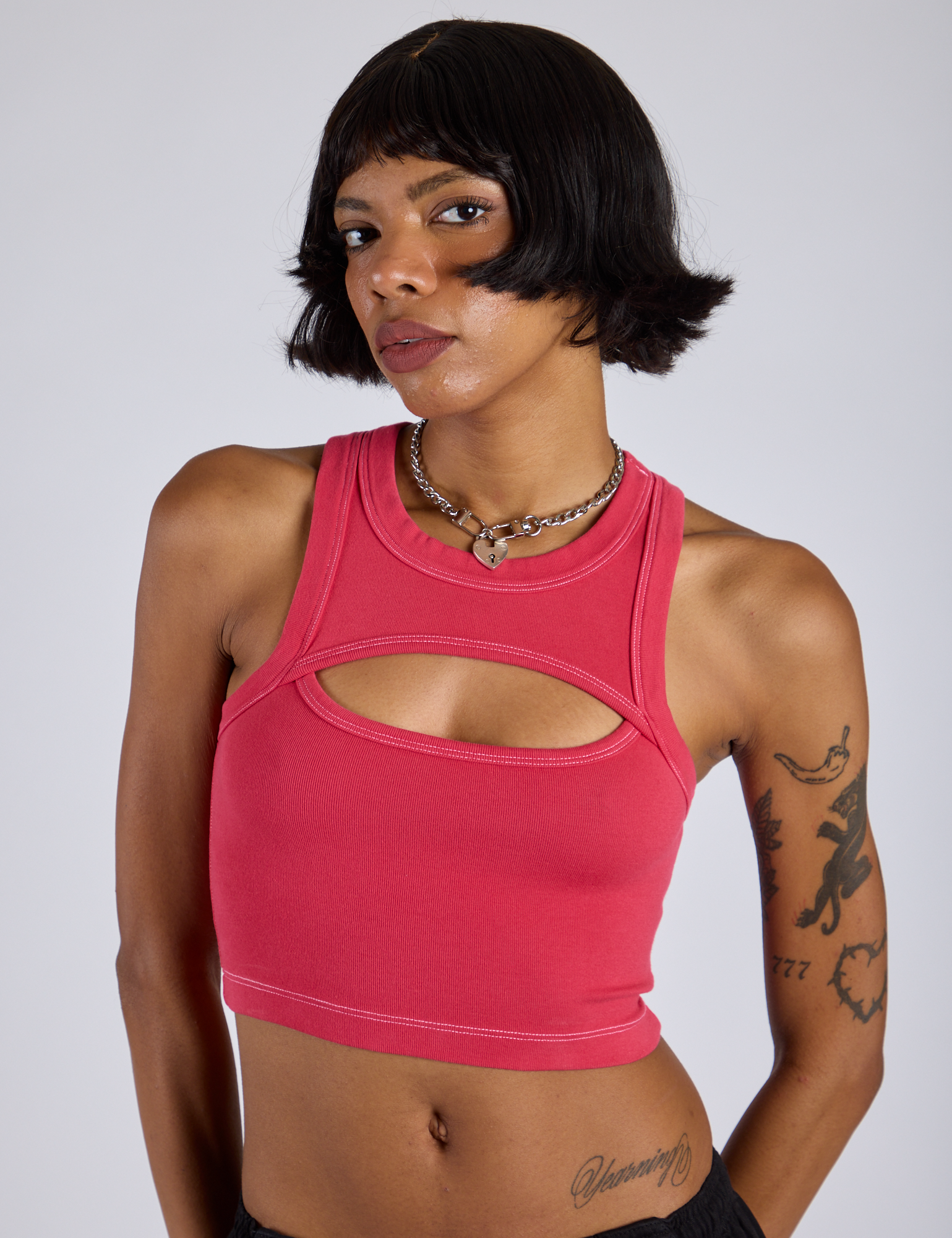 Porthole Tank - Hot Pink