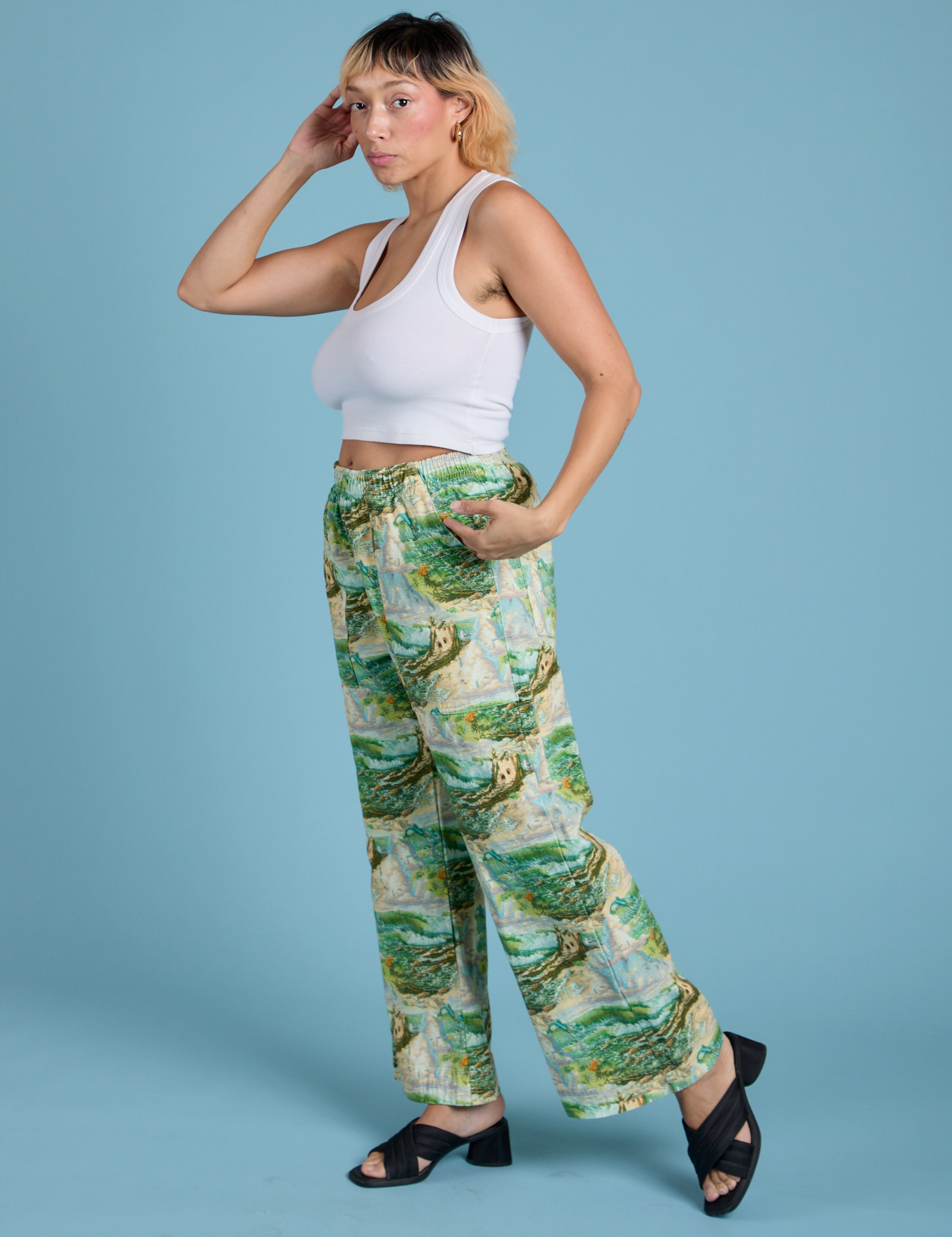 Printed Action Pants - Ocean &amp; Sky