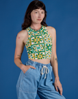 Deep-Cut Racerback Tank - Spring Quilt Print