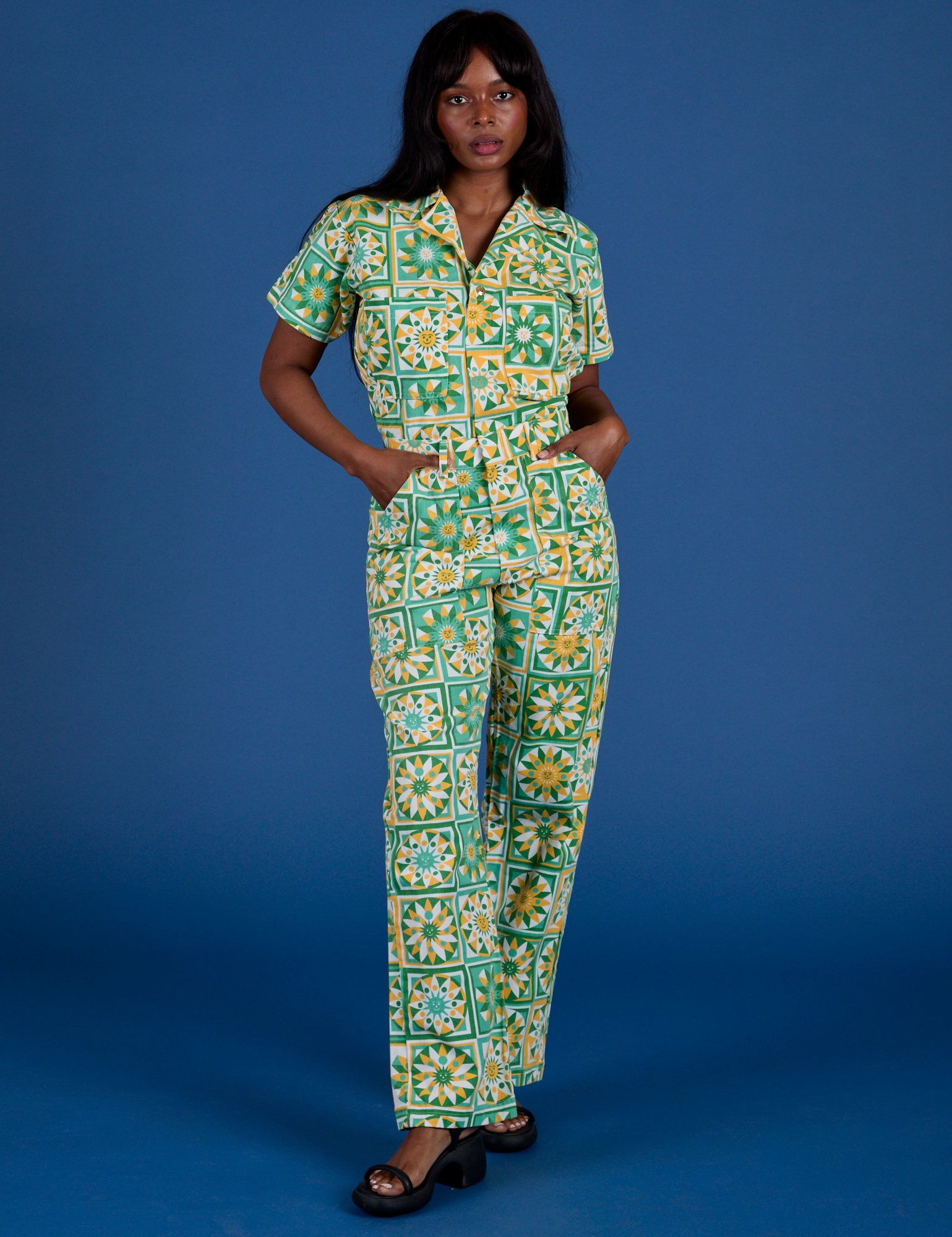 Spring Quilt Print Jumpsuit