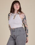 Racerback Tank - Vintage Tee White