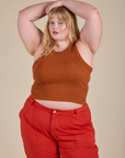 Racerback Tank in Burnt Terracotta on Juliet