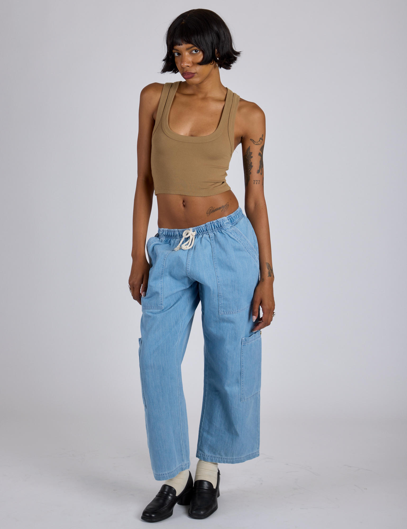 Cropped Tank Top - Desert Brown