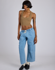 Cropped Tank Top - Desert Brown