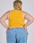 Cropped Tank Top in Sunshine Yellow back view on Juliet