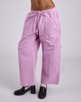 Drop Pocket Cargo Pants in Lilac Purple on Kira