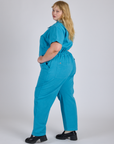 Short Sleeve Jumpsuit - Hawaiian Blue