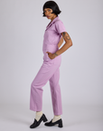 Short Sleeve Jumpsuit - Lilac Purple